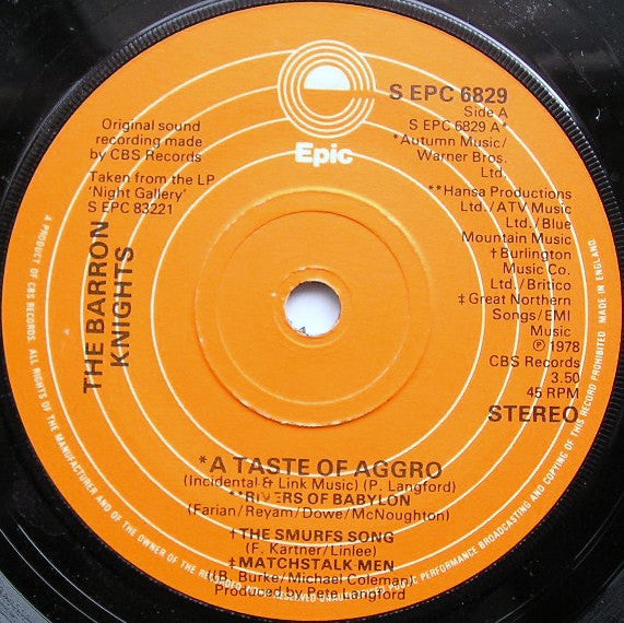 The Barron Knights : A Taste Of Aggro (7", Single, Sol)