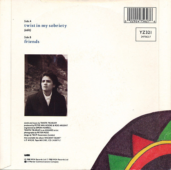 Tanita Tikaram : Twist In My Sobriety (7", Single)