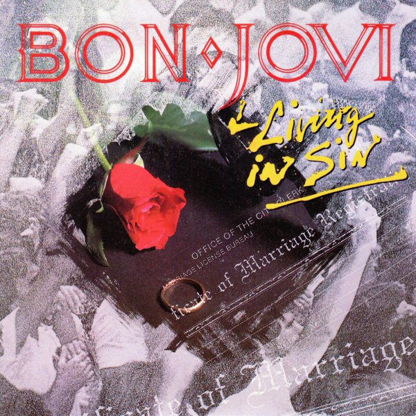 Bon Jovi : Living In Sin (7", Single, Pap)