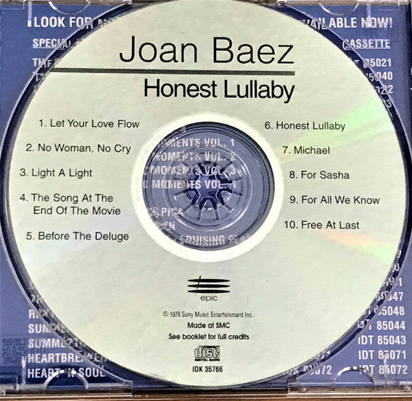 Joan Baez : Honest Lullaby (CD, Album)