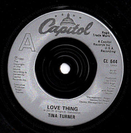 Tina Turner : Love Thing (7", Single)