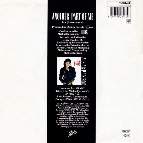 Michael Jackson : Another Part Of Me (7", Single, Ltd, Pos)