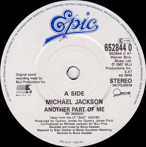 Michael Jackson : Another Part Of Me (7", Single, Ltd, Pos)