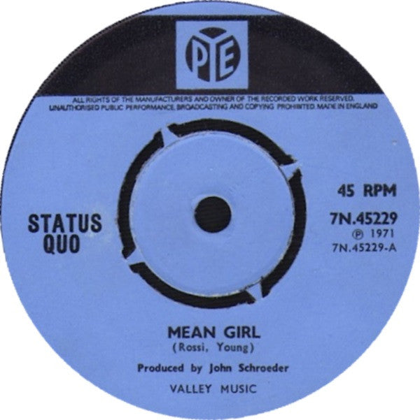 Status Quo : Mean Girl (7", Single, Pus)