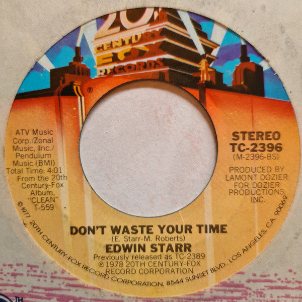 Edwin Starr : Contact / Don't Waste Your Time (7", Styrene, Pit)