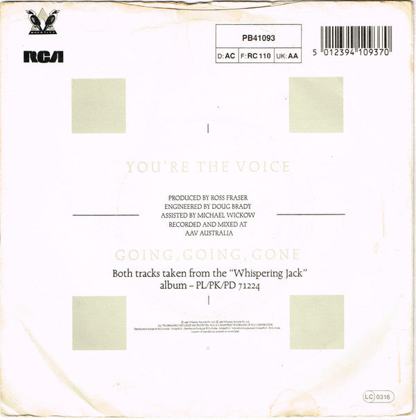 John Farnham : You're The Voice (7", Single)