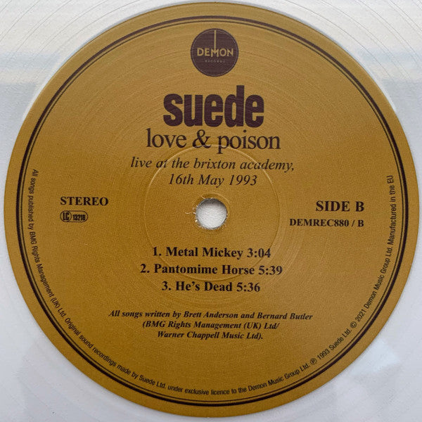 Suede : Love & Poison (Live At The Brixton Academy, 16th May 1993) (2xLP, Album, RSD, Ltd, Cle)