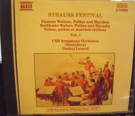 Johann Strauss Jr., Josef Strauß, Slovak Radio Symphony Orchestra, Ondrej Lenárd : Strauss Festival, Vol. 1 (CD)