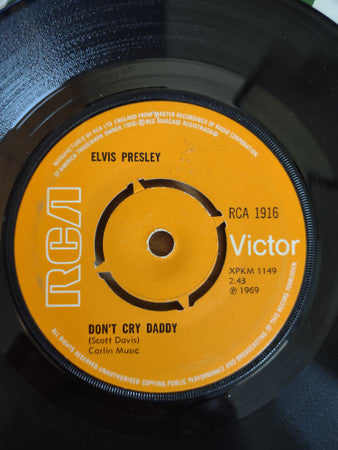 Elvis Presley : Don't Cry Daddy  (7", Single, 4-p)