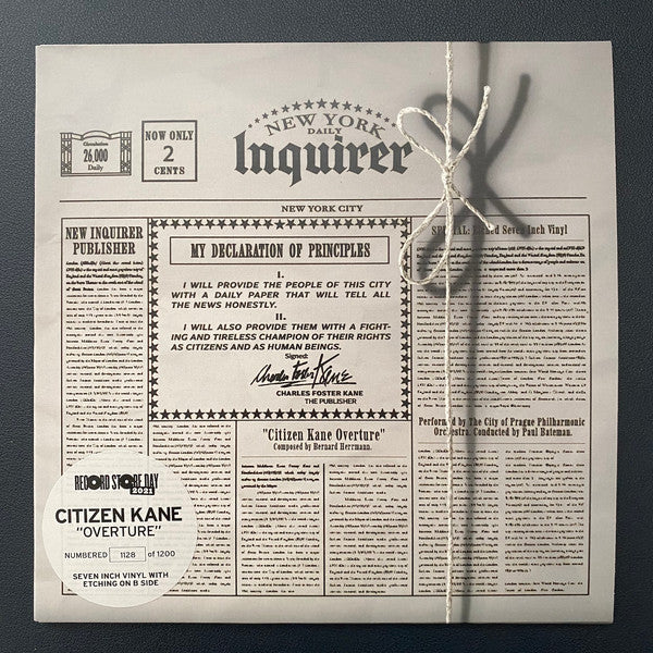 The City Of Prague Philharmonic Orchestra : Citizen Kane "Overture" (7", RSD, Etch, Ltd, Num)