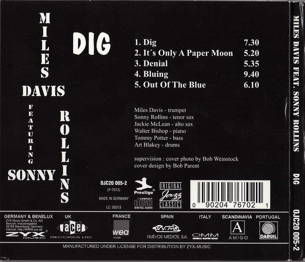 Miles Davis Featuring Sonny Rollins : Dig (CD, Comp, RE, RM, Dig)