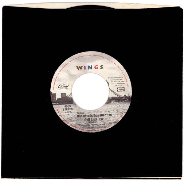 Wings (2) : With A Little Luck (7", Single, Win)