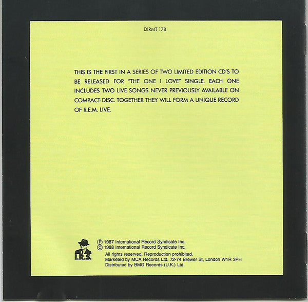 R.E.M. : The One I Love (CD, Single, Ltd)