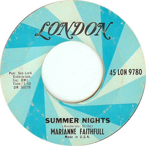 Marianne Faithfull : Summer Nights (7", Single, Ter)