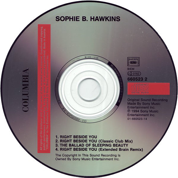 Sophie B. Hawkins : Right Beside You (CD, Maxi)