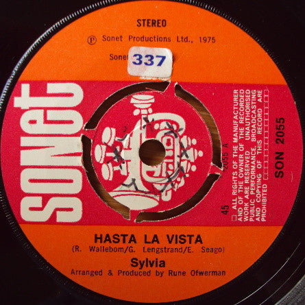 Sylvia Vrethammar : Hasta La Vista (7", Single, Pus)