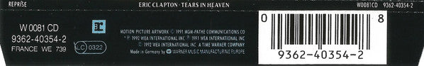 Eric Clapton : Tears In Heaven (CD, Single)