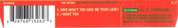 The Zutons : Why Won`t You Give Me Your Love? (CD, Single)