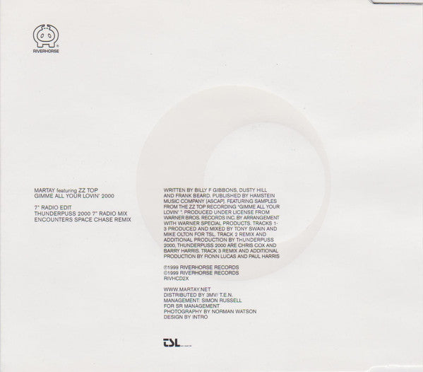 Martay Featuring ZZ Top : Gimme All Your Lovin' 2000 (CD, Single)