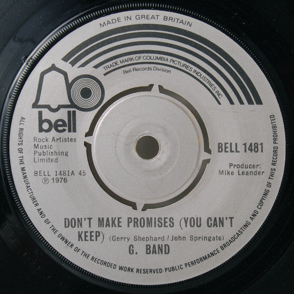 The Glitter Band : Don't Make Promises (You Can't Keep) (7", Single)