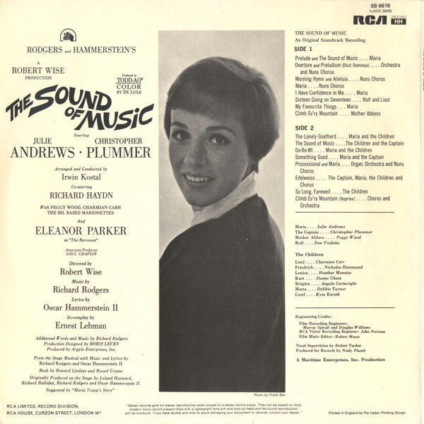 Various : The Sound Of Music (An Original Soundtrack Recording) (LP, Album, RE)