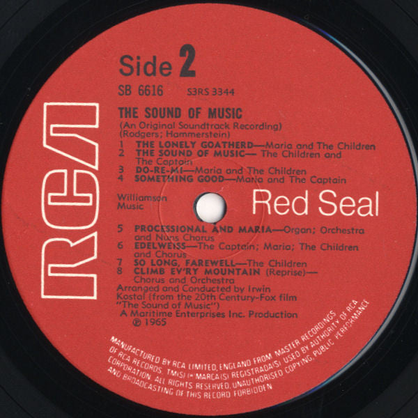 Various : The Sound Of Music (An Original Soundtrack Recording) (LP, Album, RE)