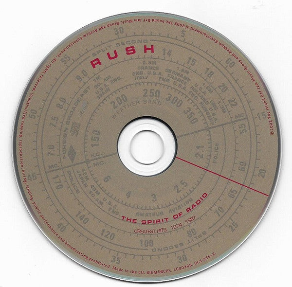 Rush : The Spirit Of Radio (Greatest Hits 1974-1987) (CD, Comp, RE, RM)