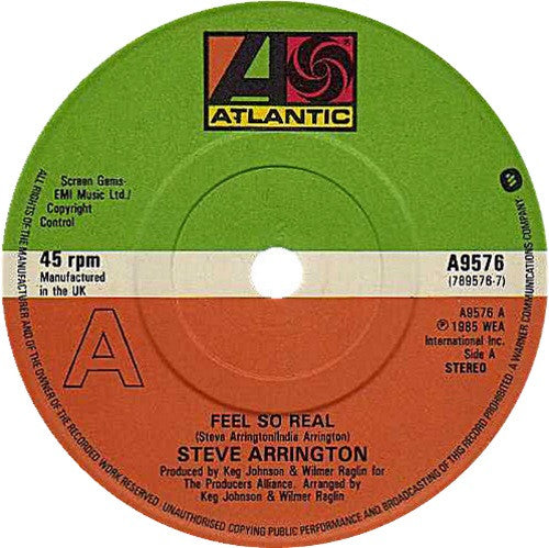 Steve Arrington : Feel So Real (7", Single, EMI)