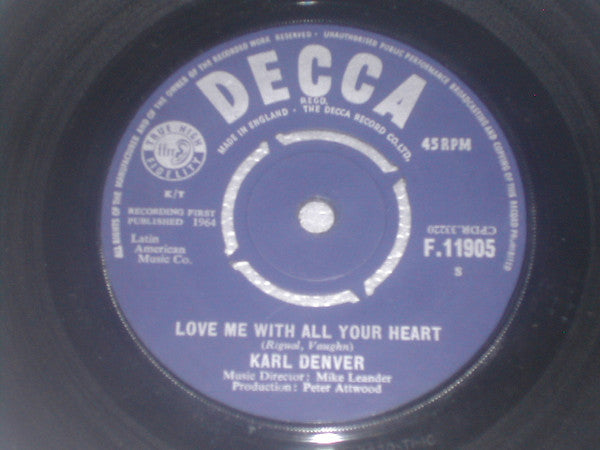 Karl Denver : Love Me With All Your Heart (7")