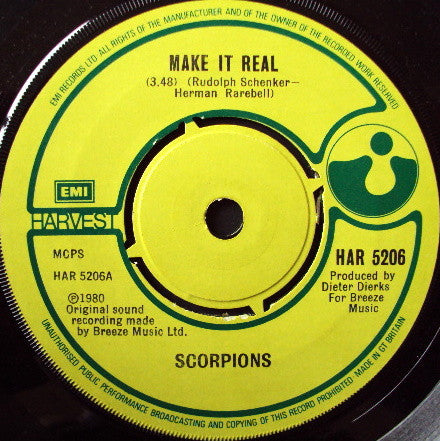 Scorpions : Make It Real (7", Single, Kno)