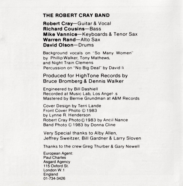 The Robert Cray Band : Bad Influence (CD, Album, RE)