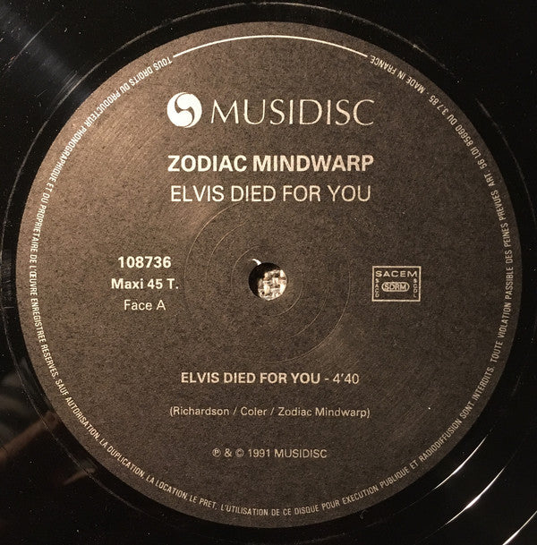 Zodiac Mindwarp And The Love Reaction : Elvis Died For You (12", Single)