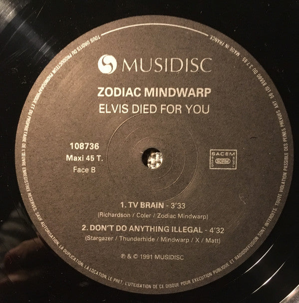 Zodiac Mindwarp And The Love Reaction : Elvis Died For You (12", Single)