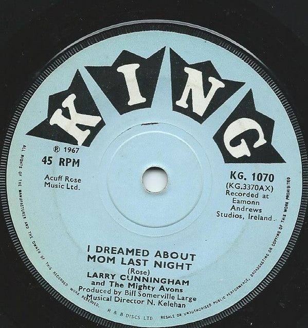 Larry Cunningham (2) And The Mighty Avons : I Dreamed About Mom Last Night / Little Nell (7", Sol)