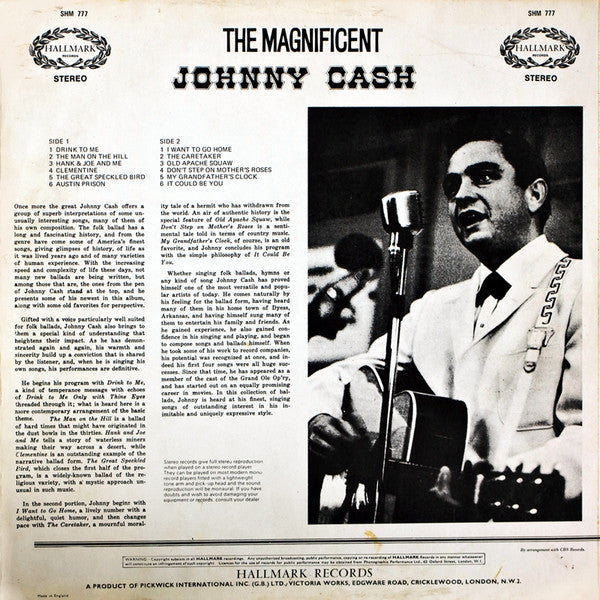 Johnny Cash : The Magnificent Johnny Cash (LP, Comp)