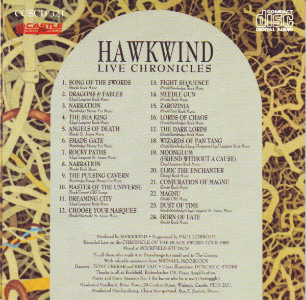 Hawkwind : Live Chronicles (CD, Album)