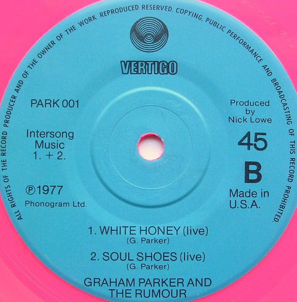 Graham Parker And The Rumour : The Pink Parker (7", Single, Pin)