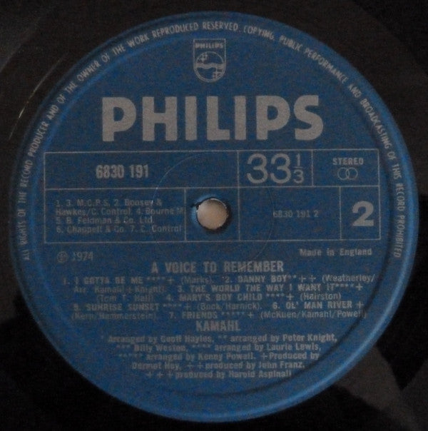 Kamahl : A Voice To Remember (LP, Comp)