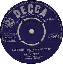 Billy Fury : It's Only Make Believe (7", Single)