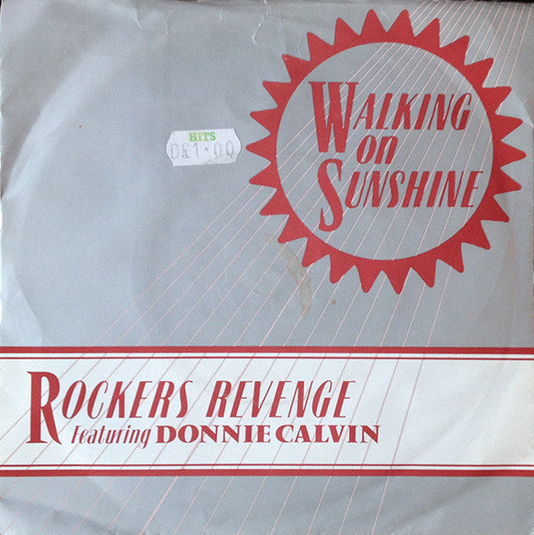 Rockers Revenge Featuring Donnie Calvin : Walking On Sunshine (7", Single, Blu)