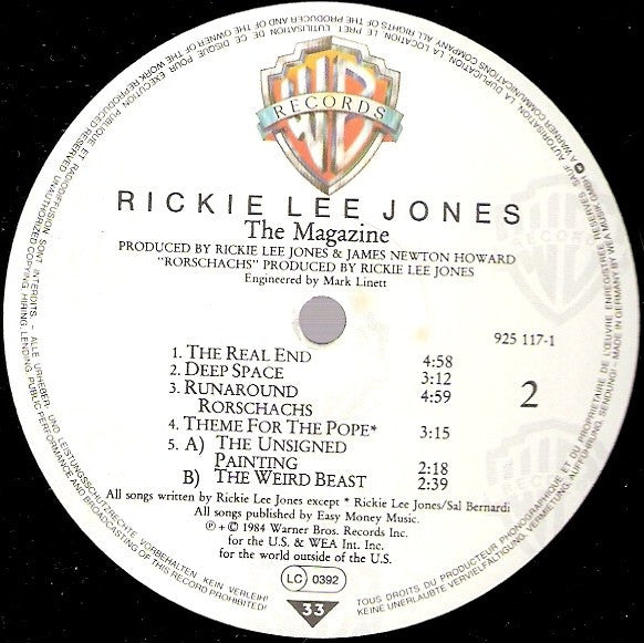 Rickie Lee Jones : The Magazine (LP, Album)