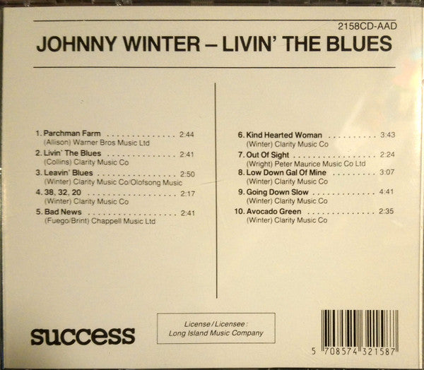 Johnny Winter : Livin' The Blues (CD, Comp, RE)
