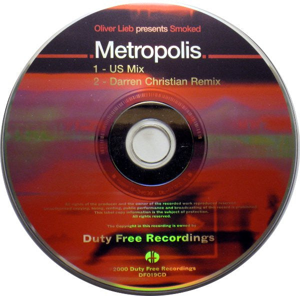 Oliver Lieb Presents Smoked : Metropolis (CD, Single)