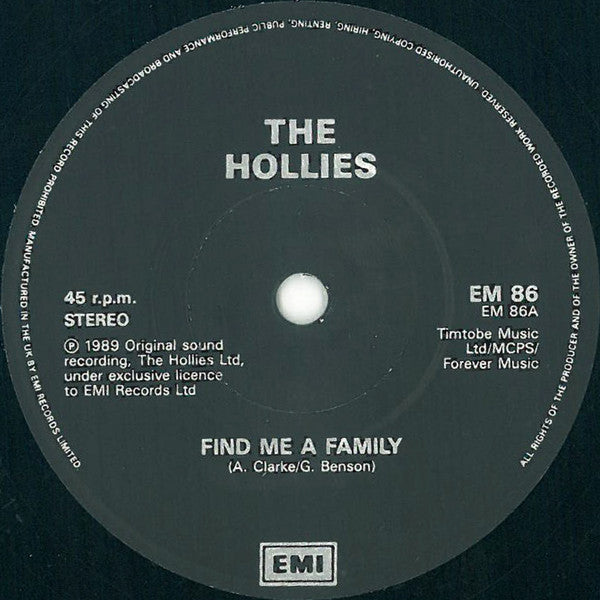 The Hollies : Find Me A Family (7")