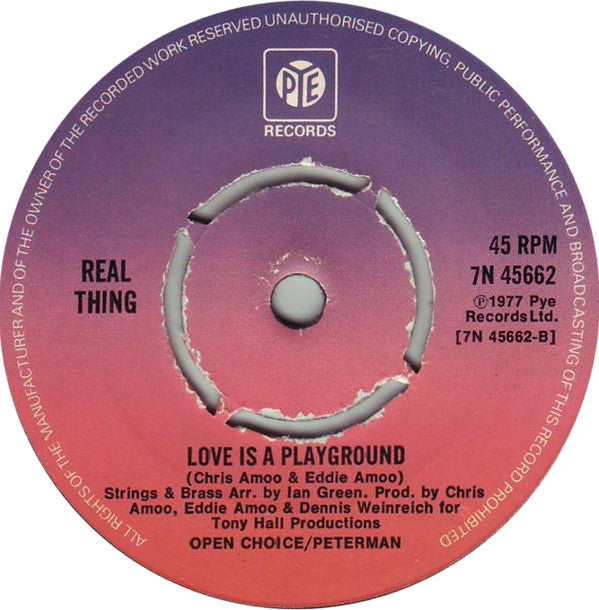 Real Thing* : You'll Never Know What You're Missing (7", Single, Kno)