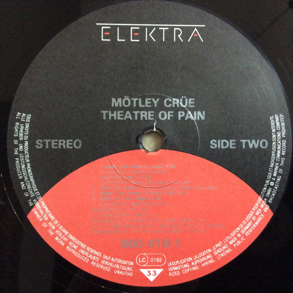 Mötley Crüe : Theatre Of Pain (LP, Album, No )