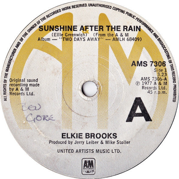 Elkie Brooks : Sunshine After The Rain (7", Single)