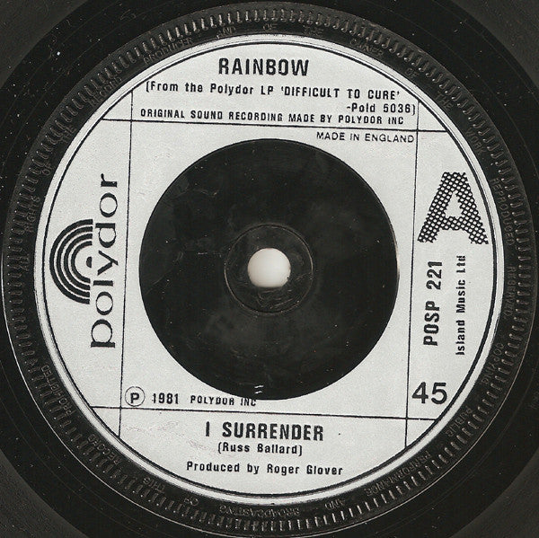 Rainbow : I Surrender (7", Single, Sil)