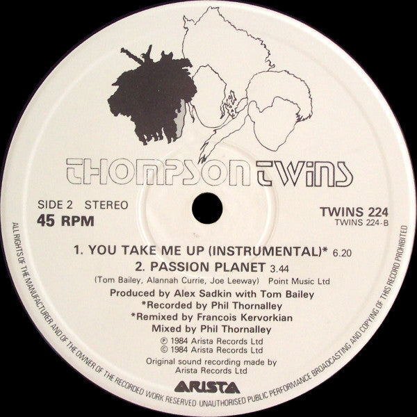 Thompson Twins : You Take Me Up (U.S. 12" Remix) (12", Single, Ltd)