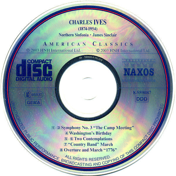 Charles Ives - Northern Sinfonia, James Sinclair (2) : Symphony No. 3 • Washington's Birthday • Two Contemplations (CD, Album)